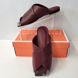 Katy Perry Collections Size 8 The Checked In Slide Soft Cranberry Sandals